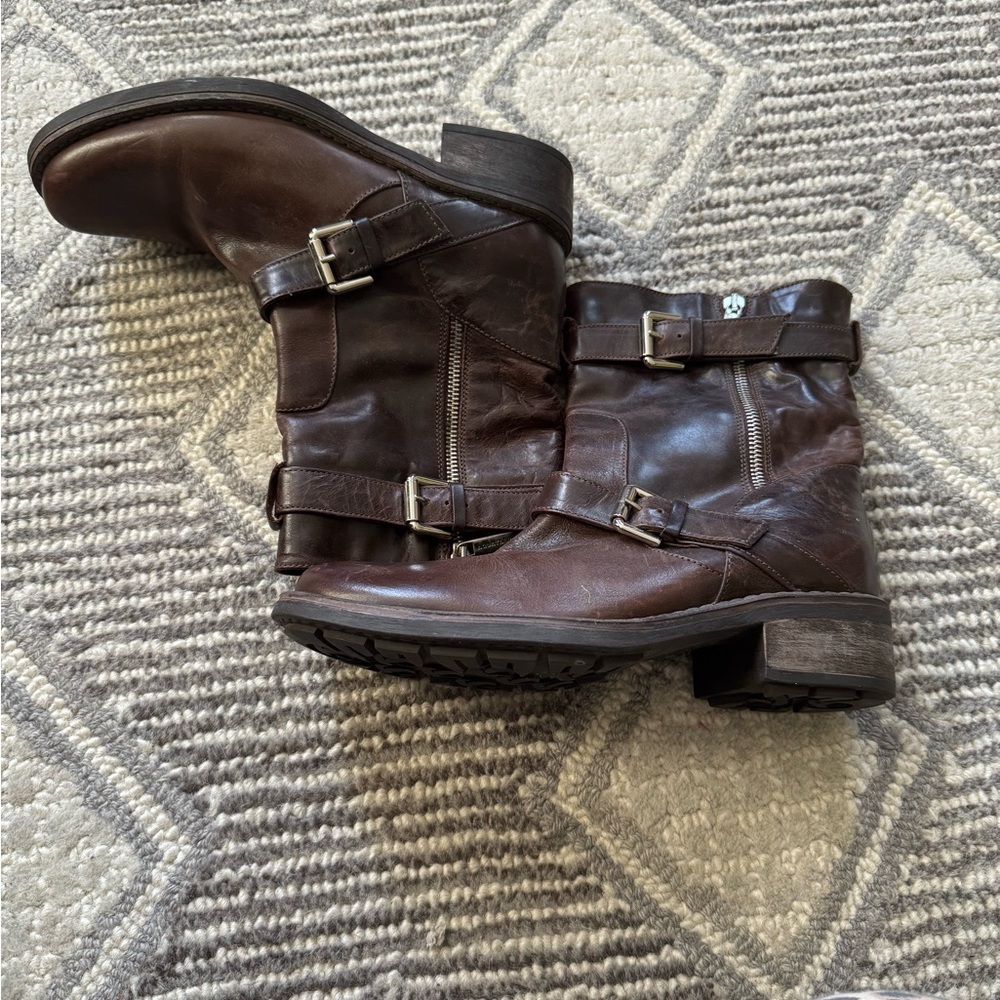 Aquatalia waterproof brown moto boots SZ 7 ❤️❤️❤️